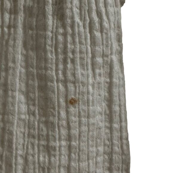 J. Crew ~ White sheer dress ~ tassel ties ~ smocking detail on sleeves ~ size L - Picture 6 of 13